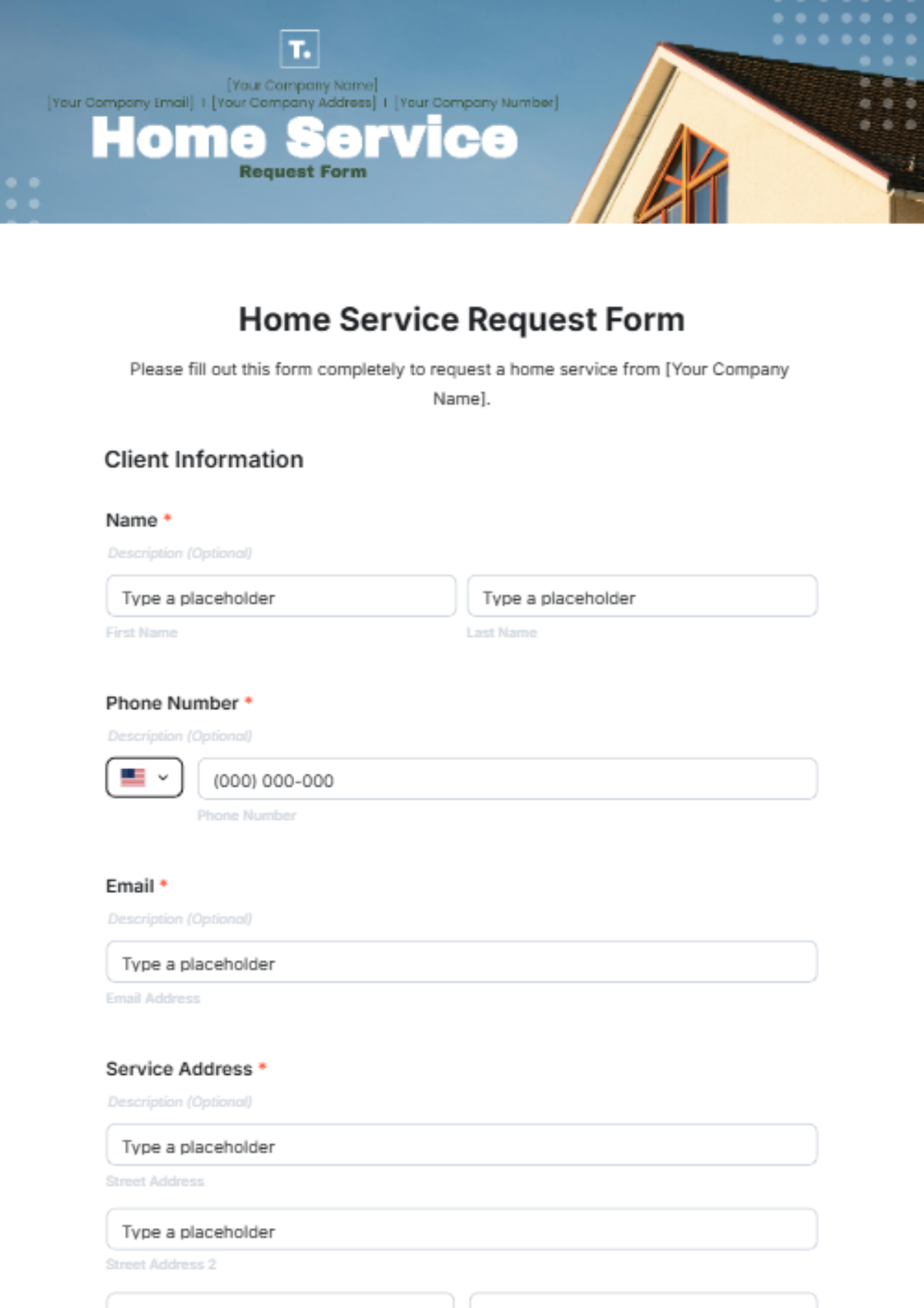 Automated lead capture form for home service businesses