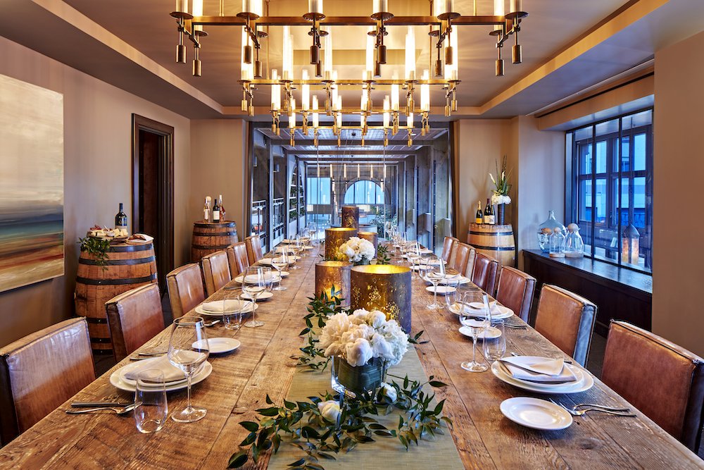 Elegant private dining room set for a special event